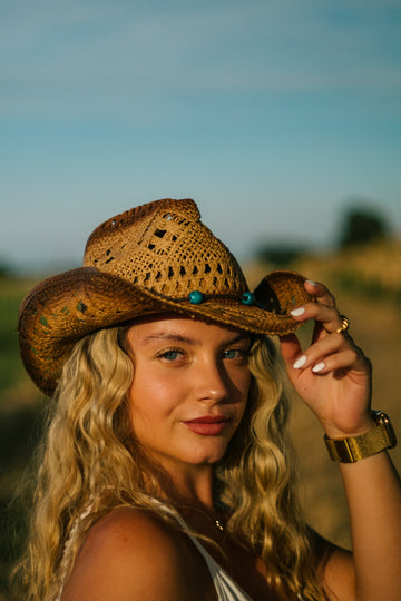 a woman wearing a hat