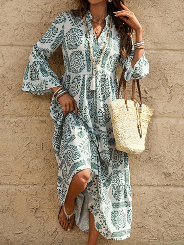 WesternLove Retro Flow Print Dress