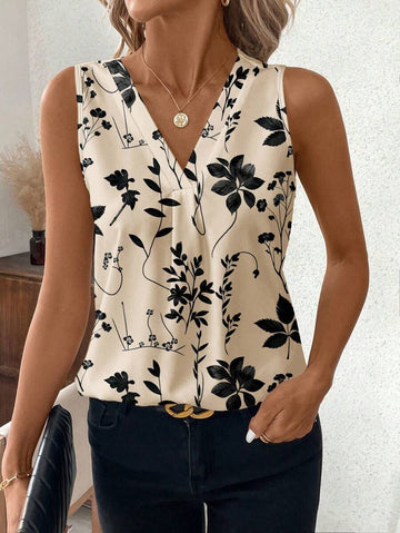 Western Love Print Rolled-Up Short Sleeves Round Neckline Relaxed Fit Top For Women & Girls