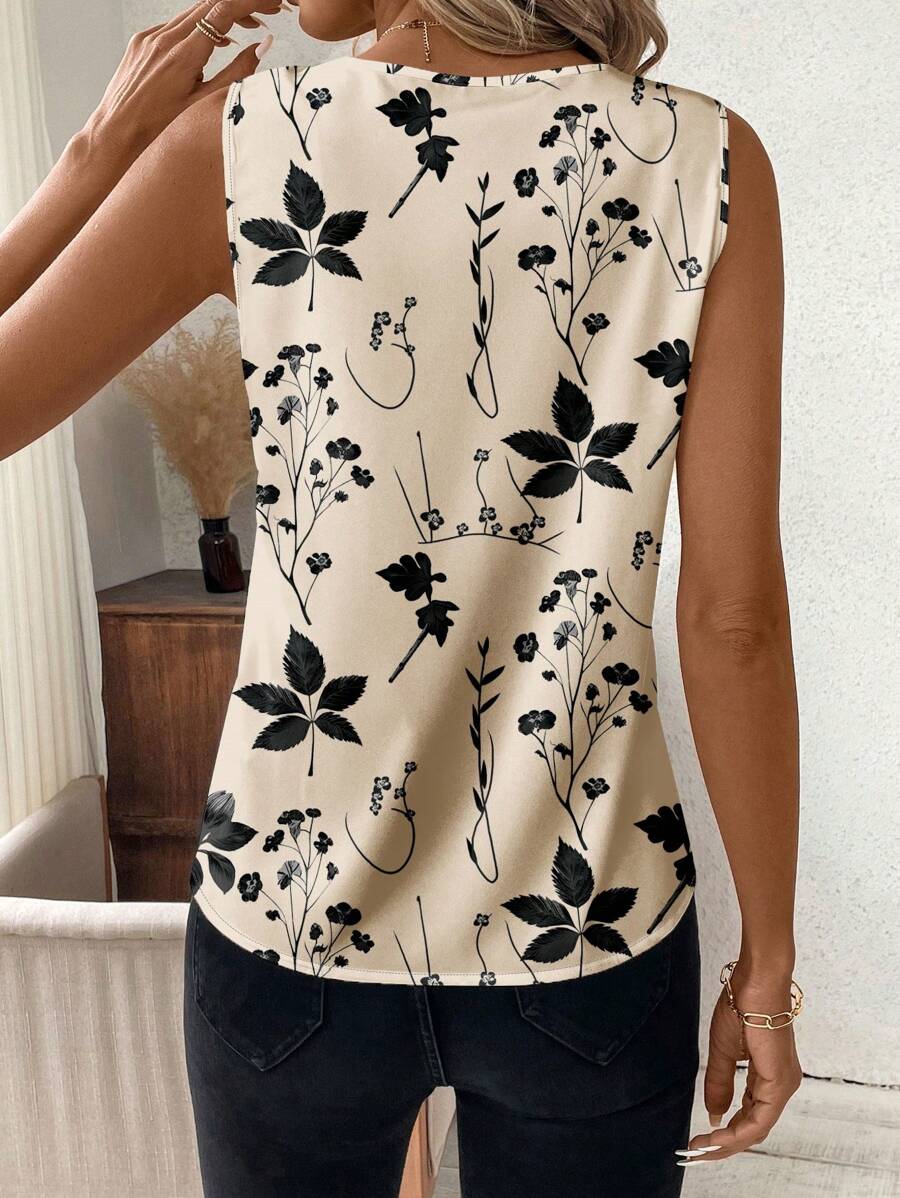 Western Love Print Rolled-Up Short Sleeves Round Neckline Relaxed Fit Top For Women & Girls