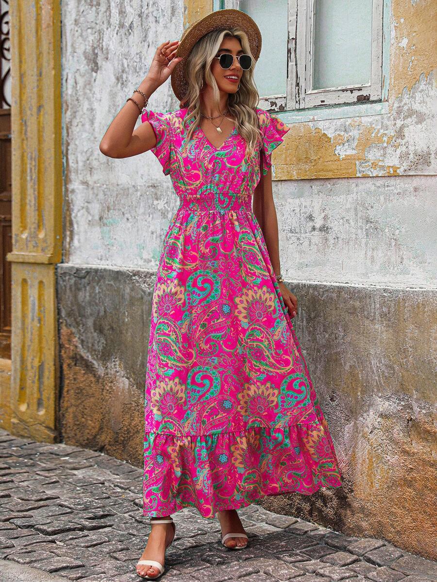 WesternLove Ocean Flow Print Dress
