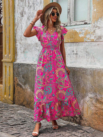 WesternLove Ocean Flow Print Dress
